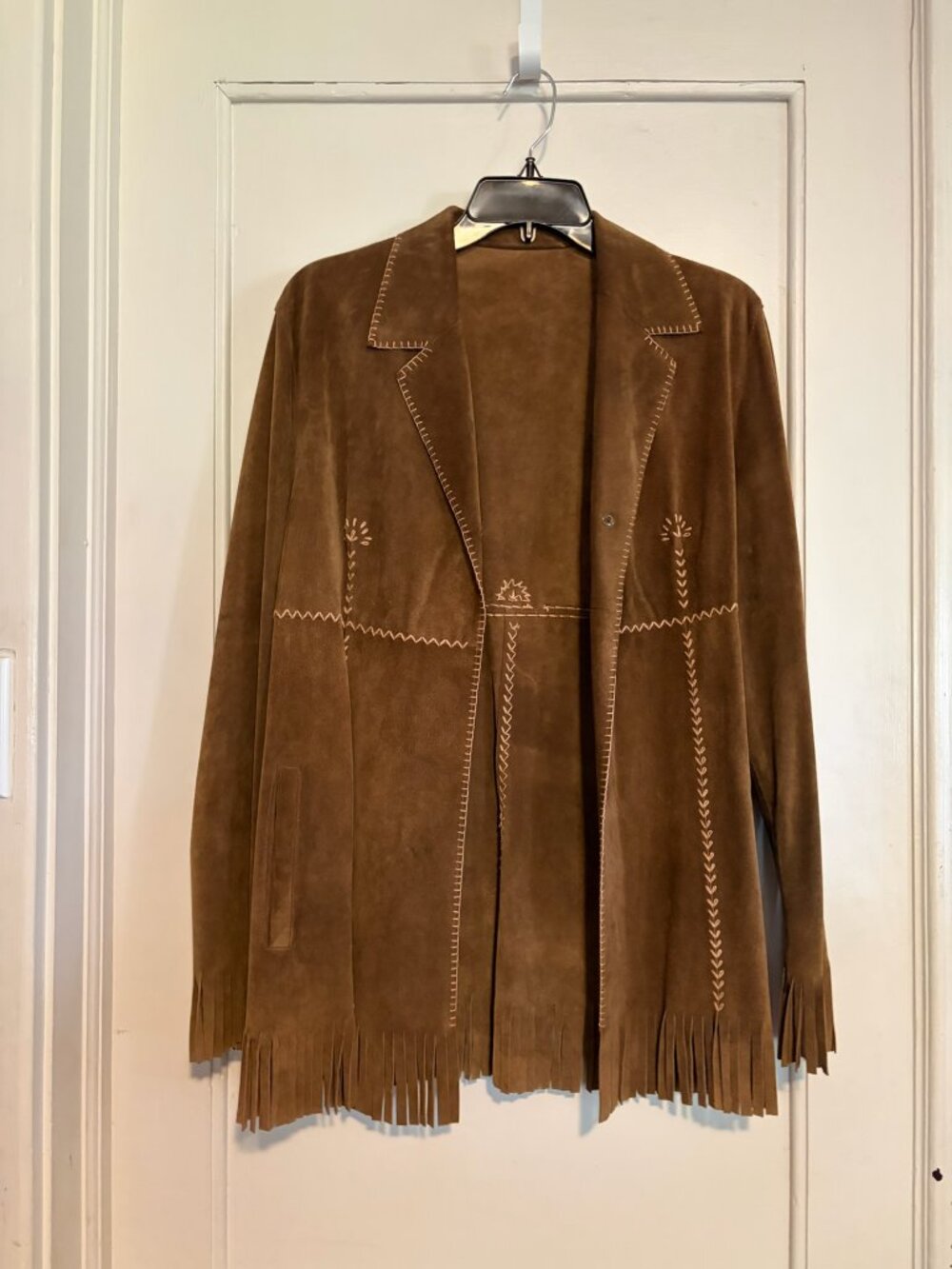 Shasa Brand Vintage Italian Leather Fringed Jacket Size 12